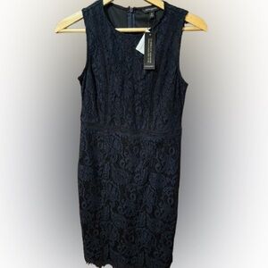 NWT Banana Republic Elegant Blue Lace Sleeveless Lined Dress Size 0